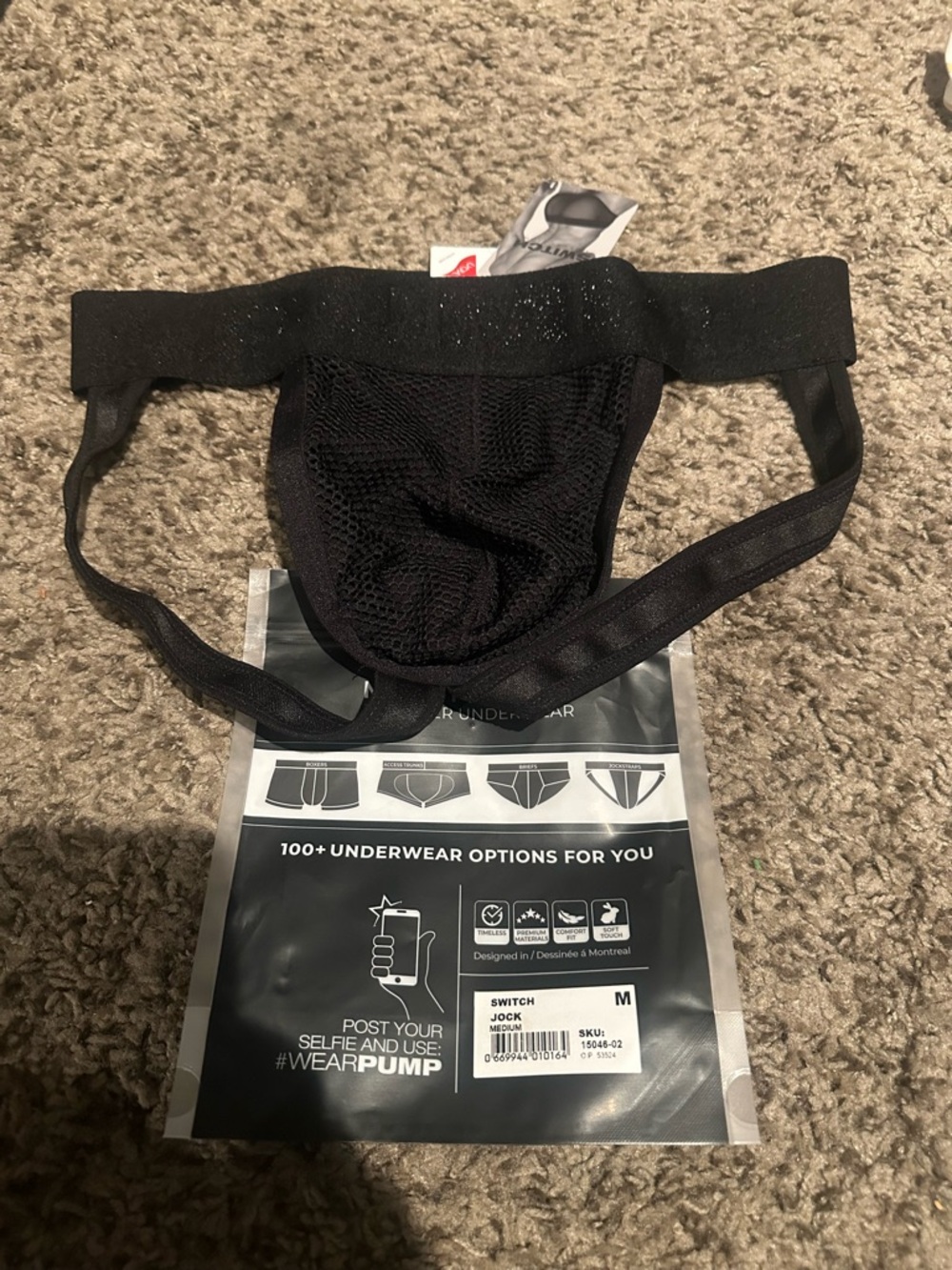 Undergear Men's Black Mesh Jockstrap - Breathable Support